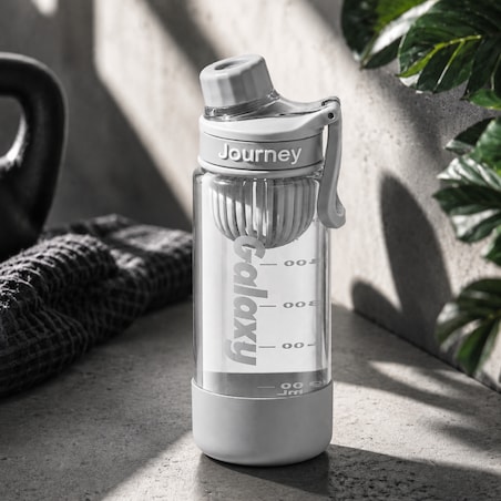 Butelka na wodę z uchwytem, sportowy bidon z miarką 800ML GALAXY szary BD71SZ
