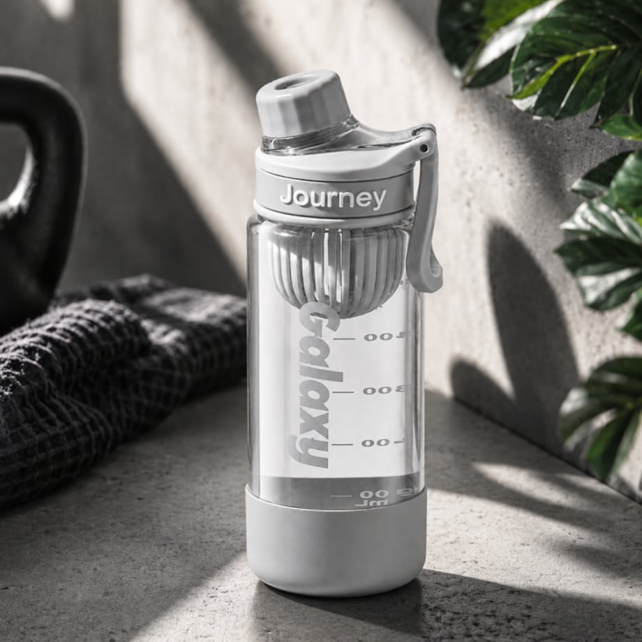 Butelka na wodę z uchwytem, sportowy bidon z miarką 800ML GALAXY szary BD71SZ