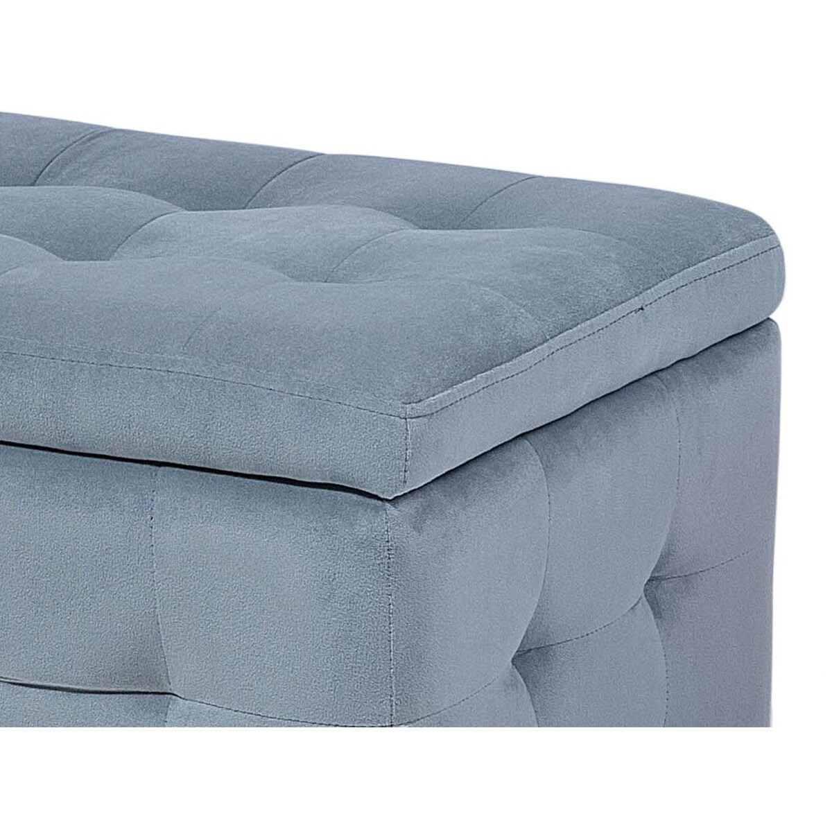 Puf ze schowkiem welurowy szary MICHIGAN