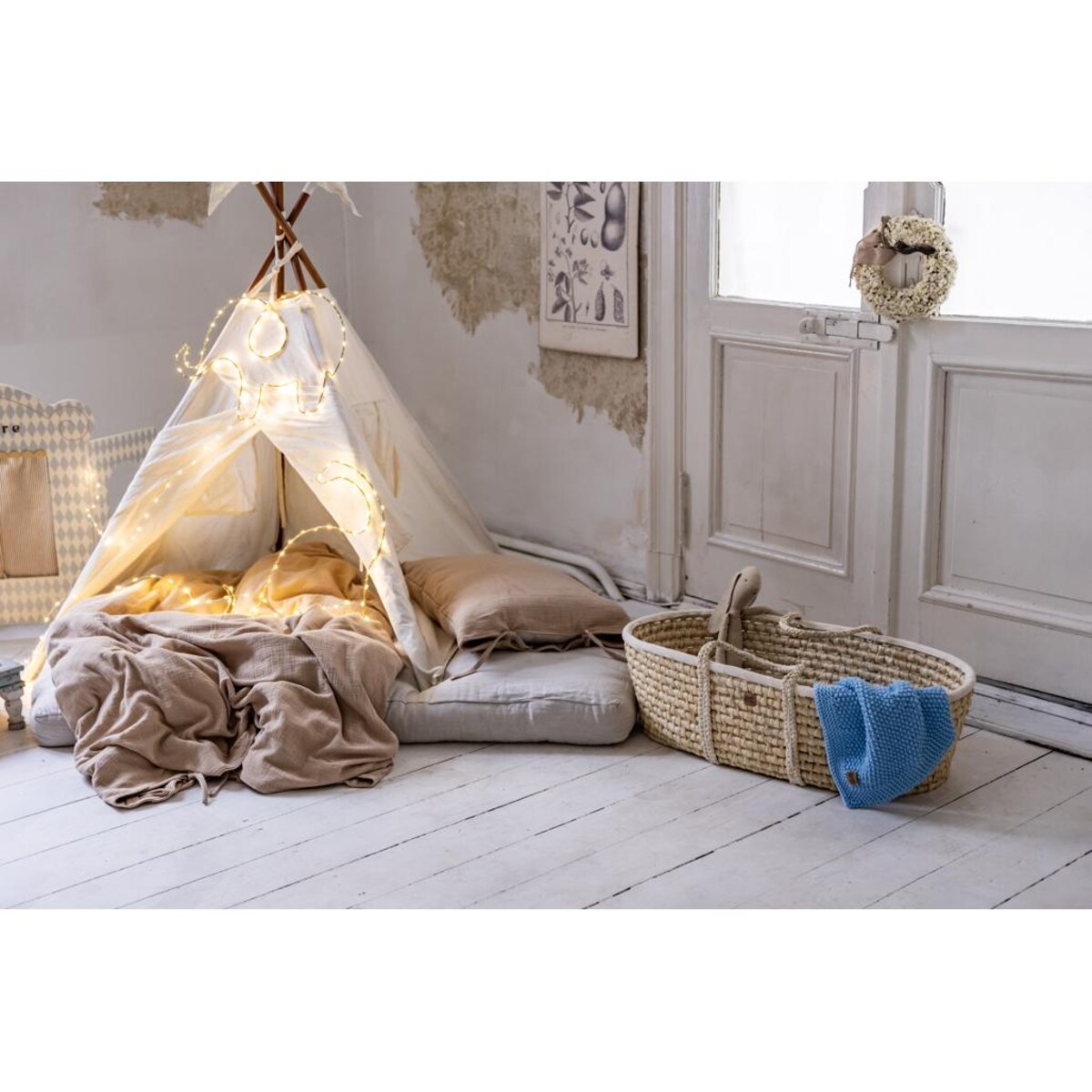 Kocyk Sensoryczny dla Noworodka - Niebieski - 70x50cm