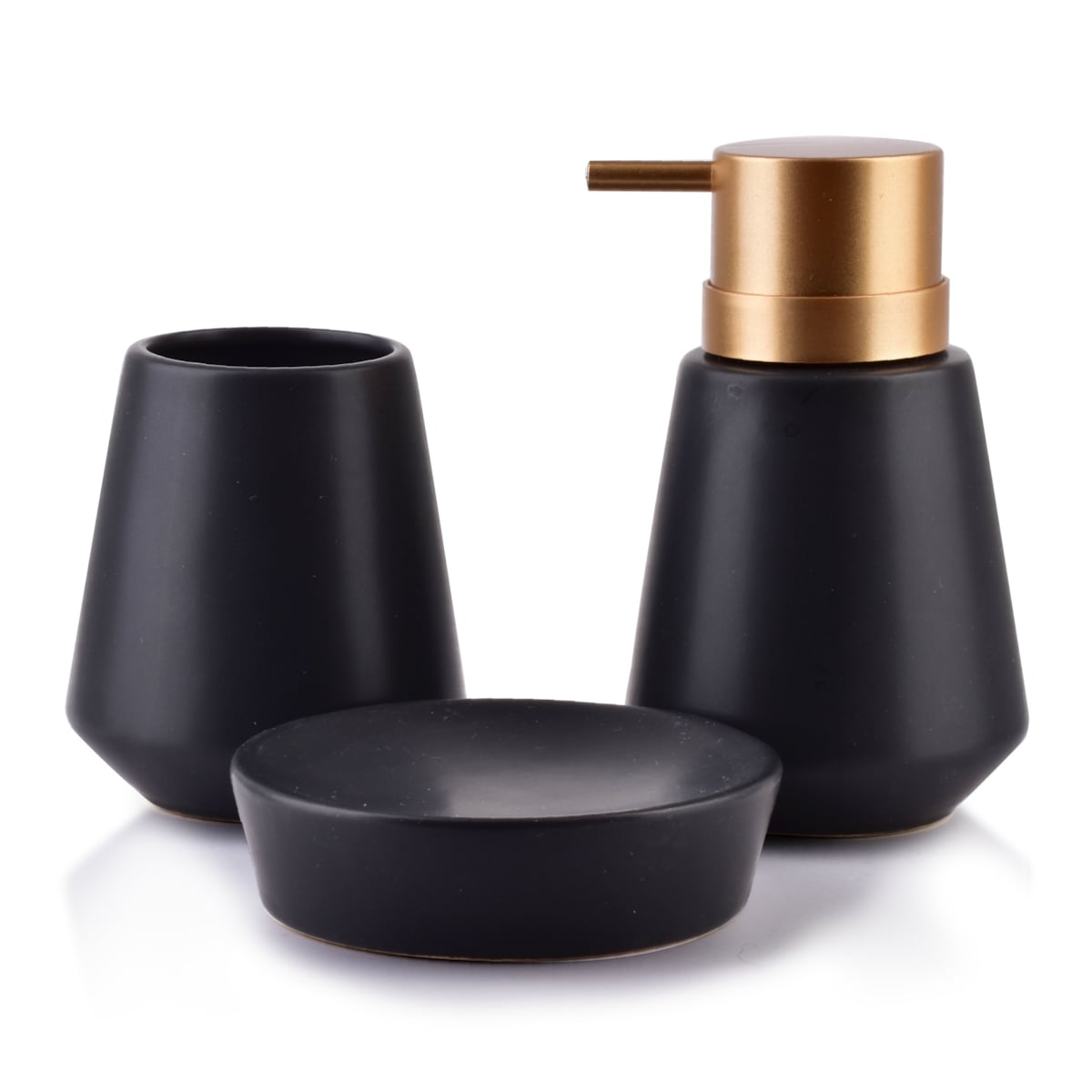 EDA BLACK Komplet łazienkowy dozownik 350ml