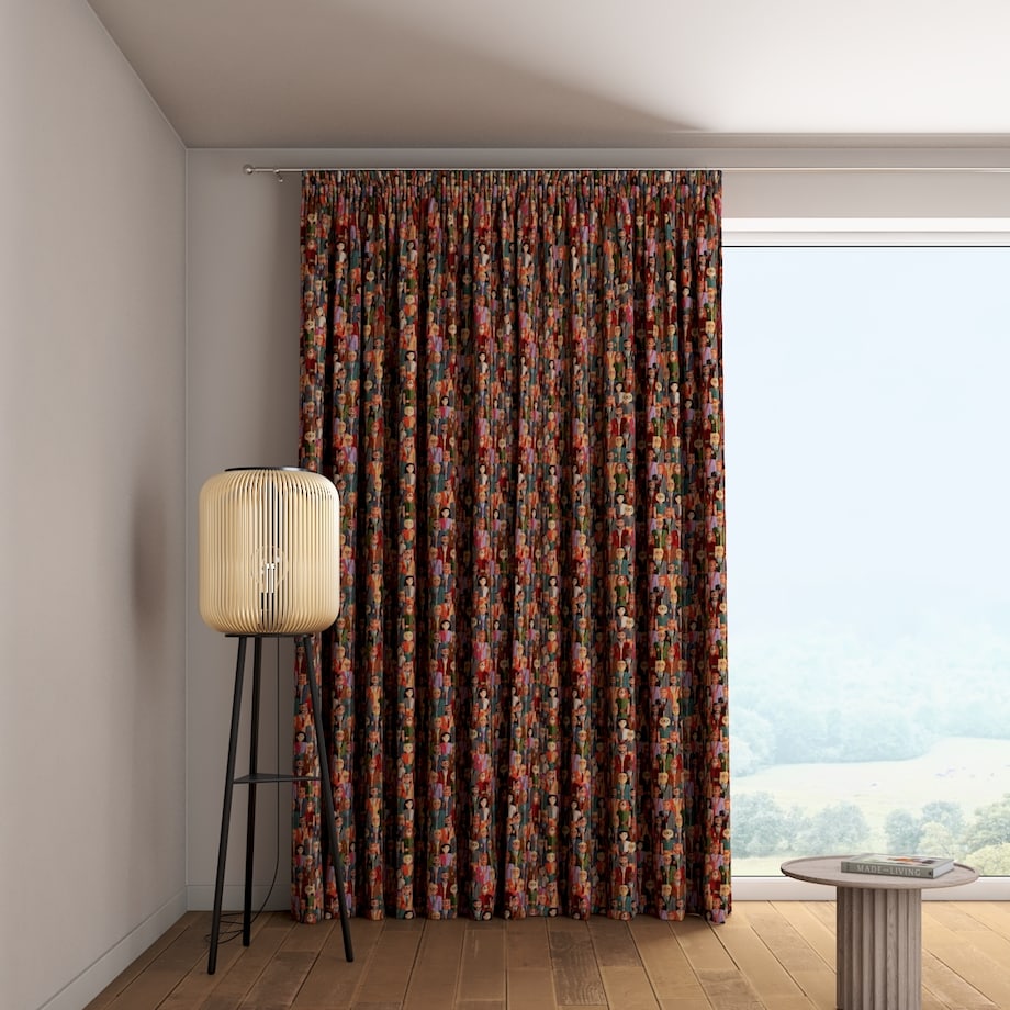 Zasłona na taśmie marszczącej 1 szt. 130x260 kolorowe ludzkie postacie