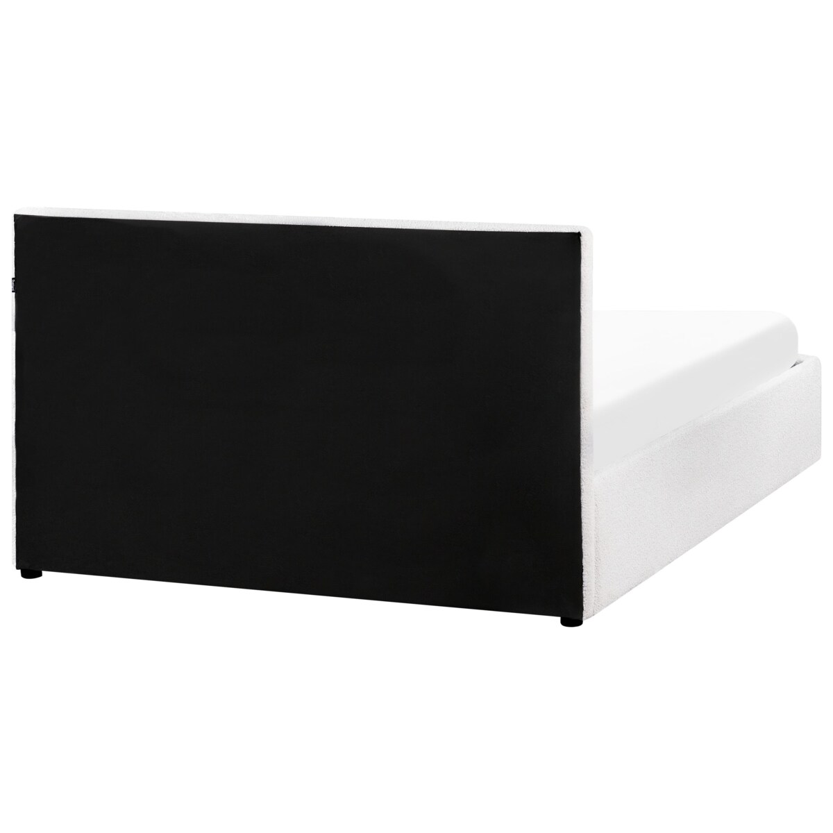 Łóżko z pojemnikiem MONTLAUR 140 x 200 cm Boucle Biały