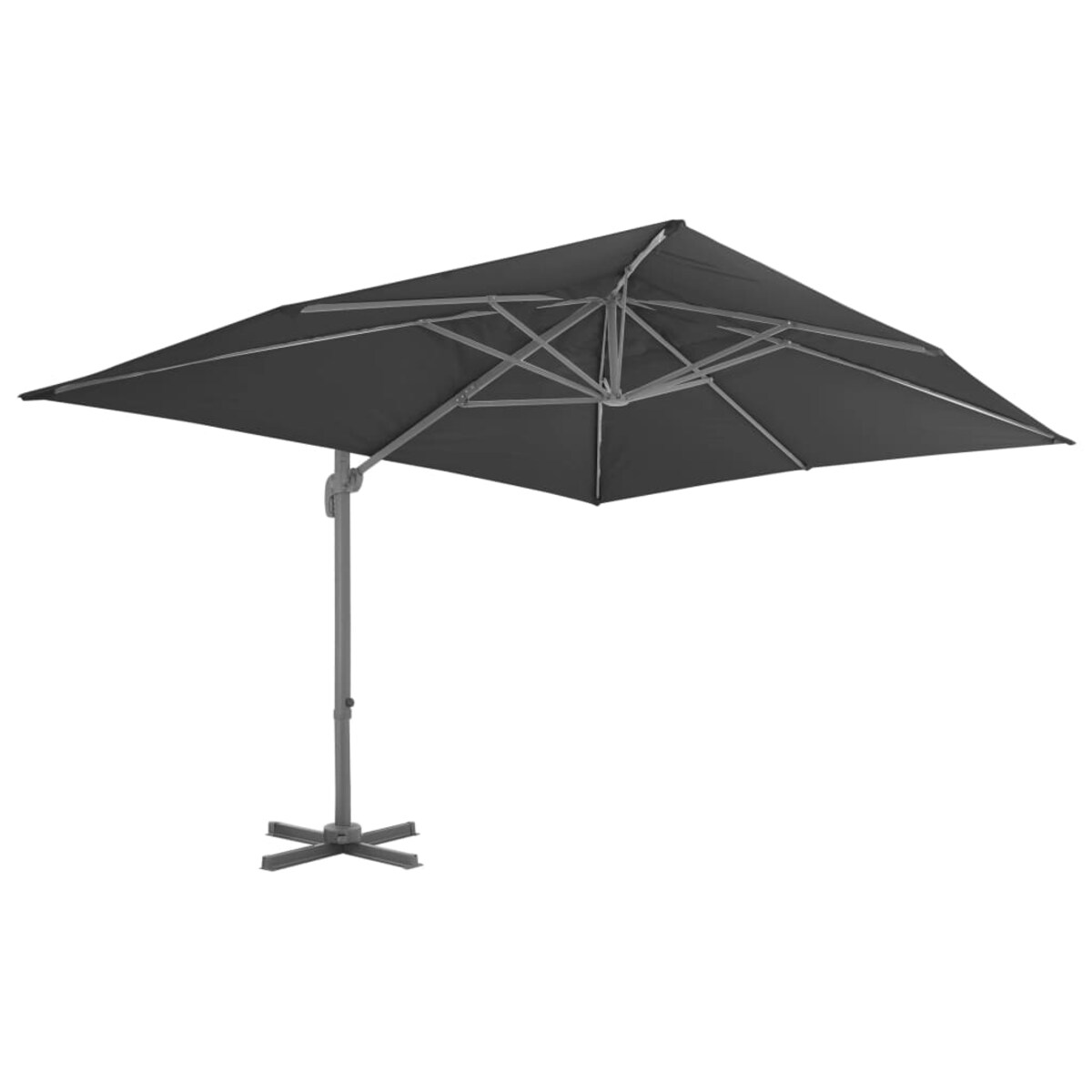 vidaXL Parasol wiszący z aluminiowym słupkiem, 400x300 cm, antracytowy