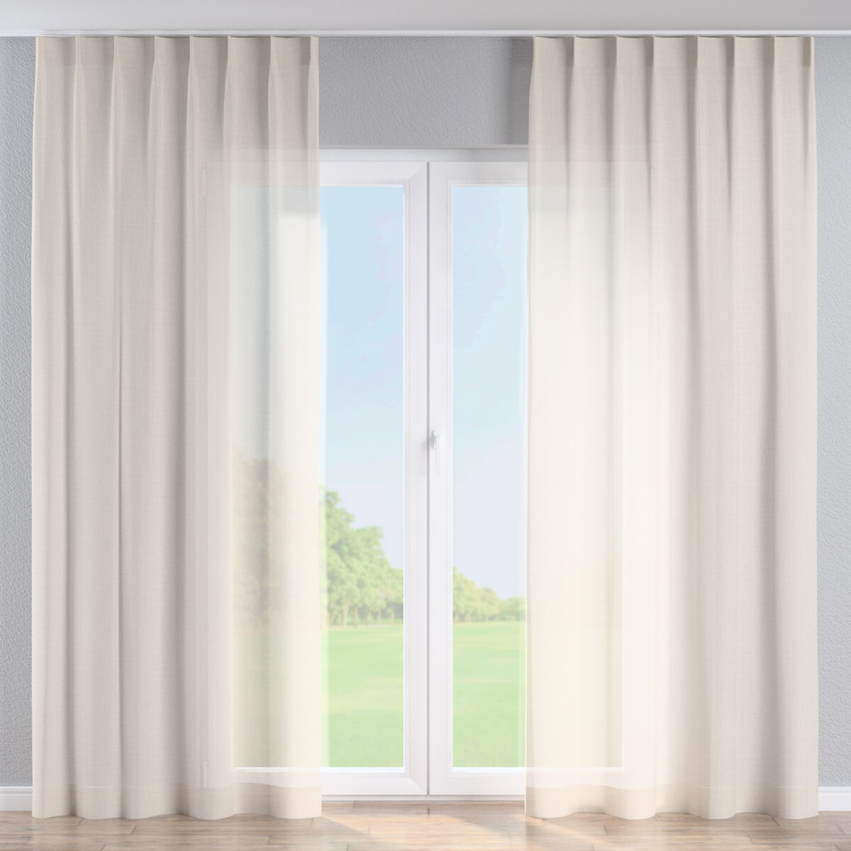 Zasłona na haczykach flex pojedynczych 130x260 kremowy