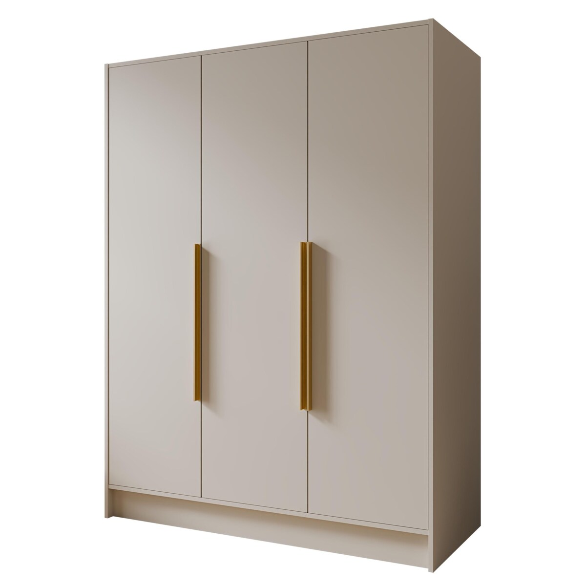 Szafa 150 gładka ORTO bez lustra ze złotymi uchwytami, kaszmirowa