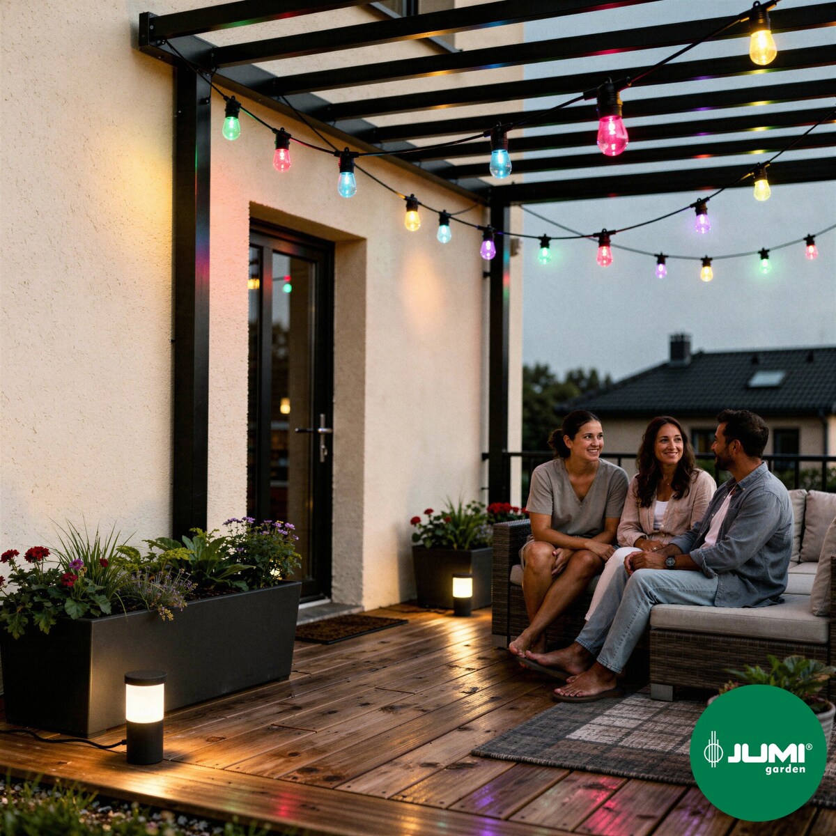 Girlanda ogrodowa 20 LED świetlna SOLARNA 20 M lampki na BALKON ogród IP44