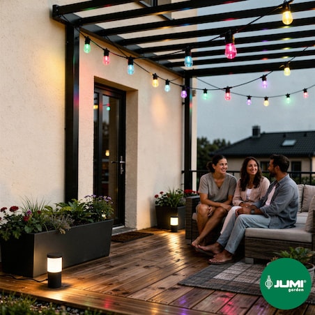 Girlanda ogrodowa 20 LED świetlna SOLARNA 20 M lampki na BALKON ogród IP44