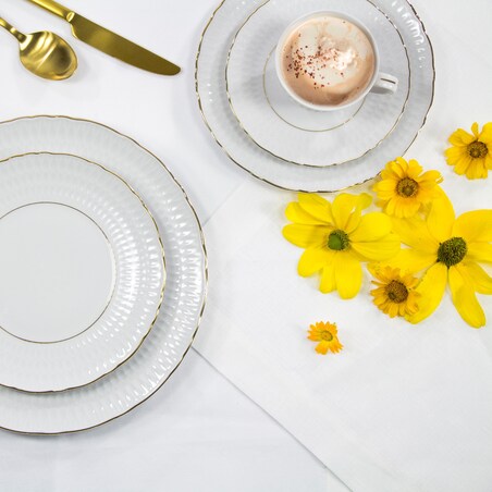 Serwis obiadowy dla 12 osób 44 el. Sofia Złota Linia 3604