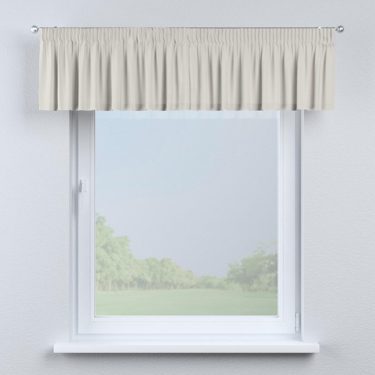 Lambrekin na taśmie marszczącej 130x40 silver(jasnoszary)