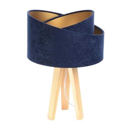 Lampa stołowa GEMSTONE granatowa/złota/sosna