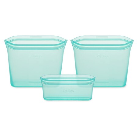 Zestaw 3 torebek: 2x śniadaniowa + na przekąski Teal, Zip Top