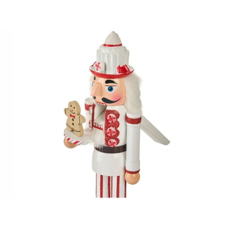 Zestaw 2 figurek dekoracyjnych BODSJON Dziadek do orzechów 35 cm Czerwony/ biały