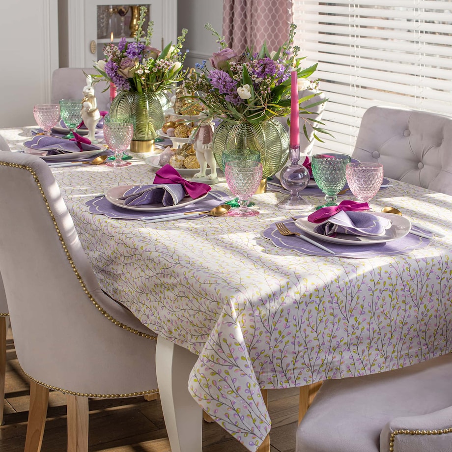 Haftowane podkładki Purple Petali - 4 sztuki