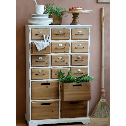 Komoda drewniana postarzana z szufladami