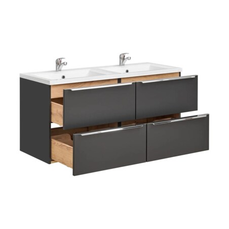 Szafka pod umywalkę CAPRI 820 + CAPRI 820 120 cm czarna mat - zestaw