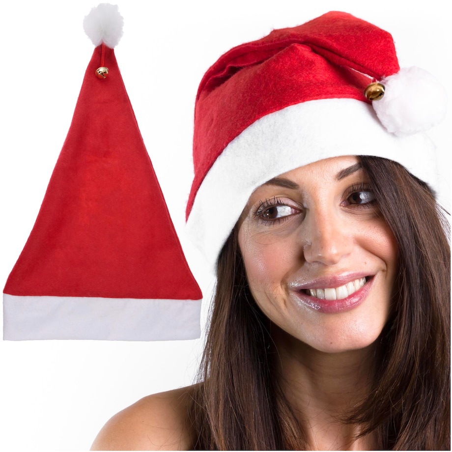 Czapka Mikołaja Mikołajki Świąteczna Z Dzwonkiem