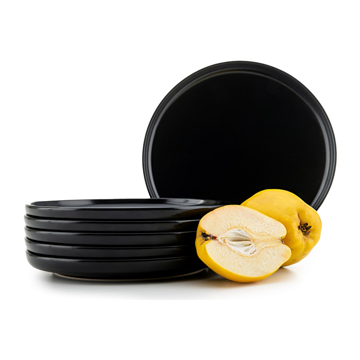 KONSIMO VICTO Zestaw talerzy deserowych dla 6 osób (6 elementów) czarny