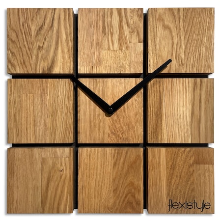 Zegar ścienny drewniany Harmony 30cm kwadratowy