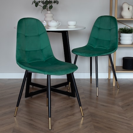 Krzesło tapicerowane welurowe pikowane nowoczesne do salonu jadalni