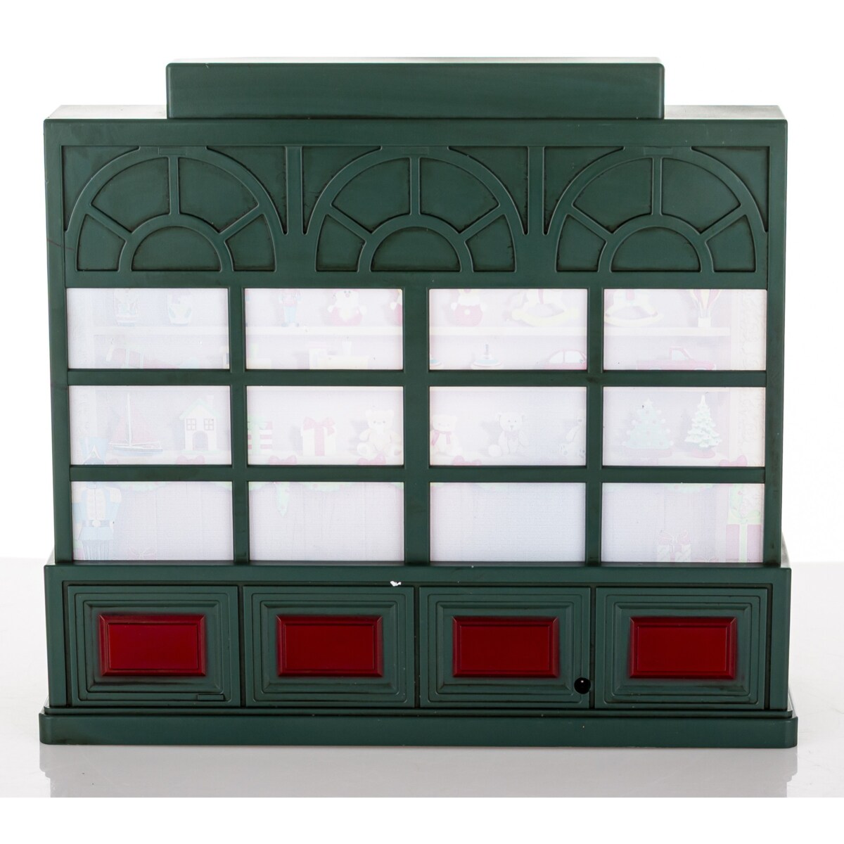Dekoracja świąteczna SHOP 22x24x8 cm sklep z prezentami, LED i pozytywką