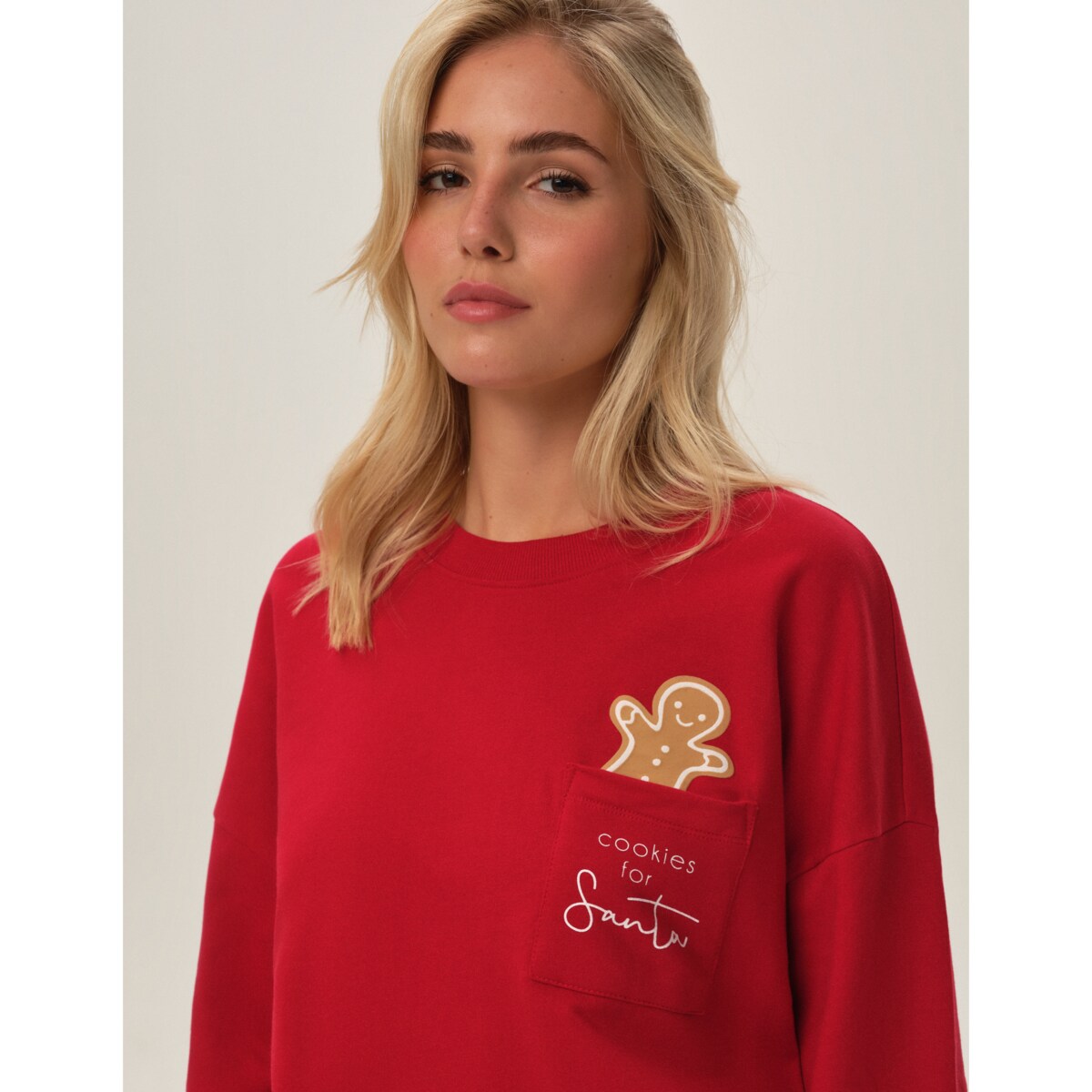 Piżama Fawn 41900-33X Czerwona Czerwony, XXL