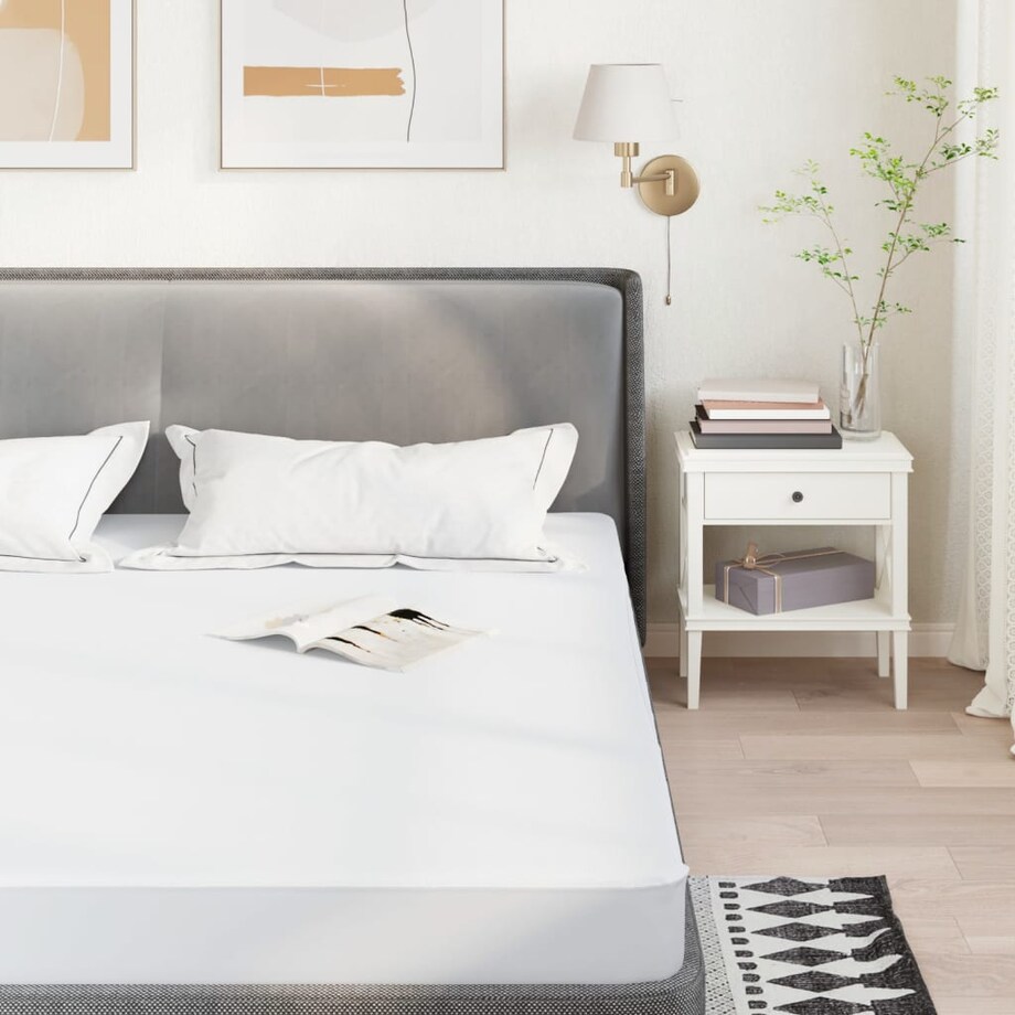 vidaXL Ochraniacz na materac, biały, 120x200 cm, wodoodporny