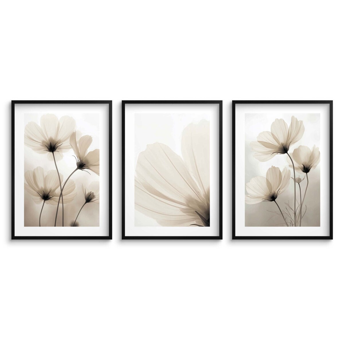 Dekoracyjne Plakaty na ścianę Ozdoba ścienna do salonu Beżowe Kwiaty