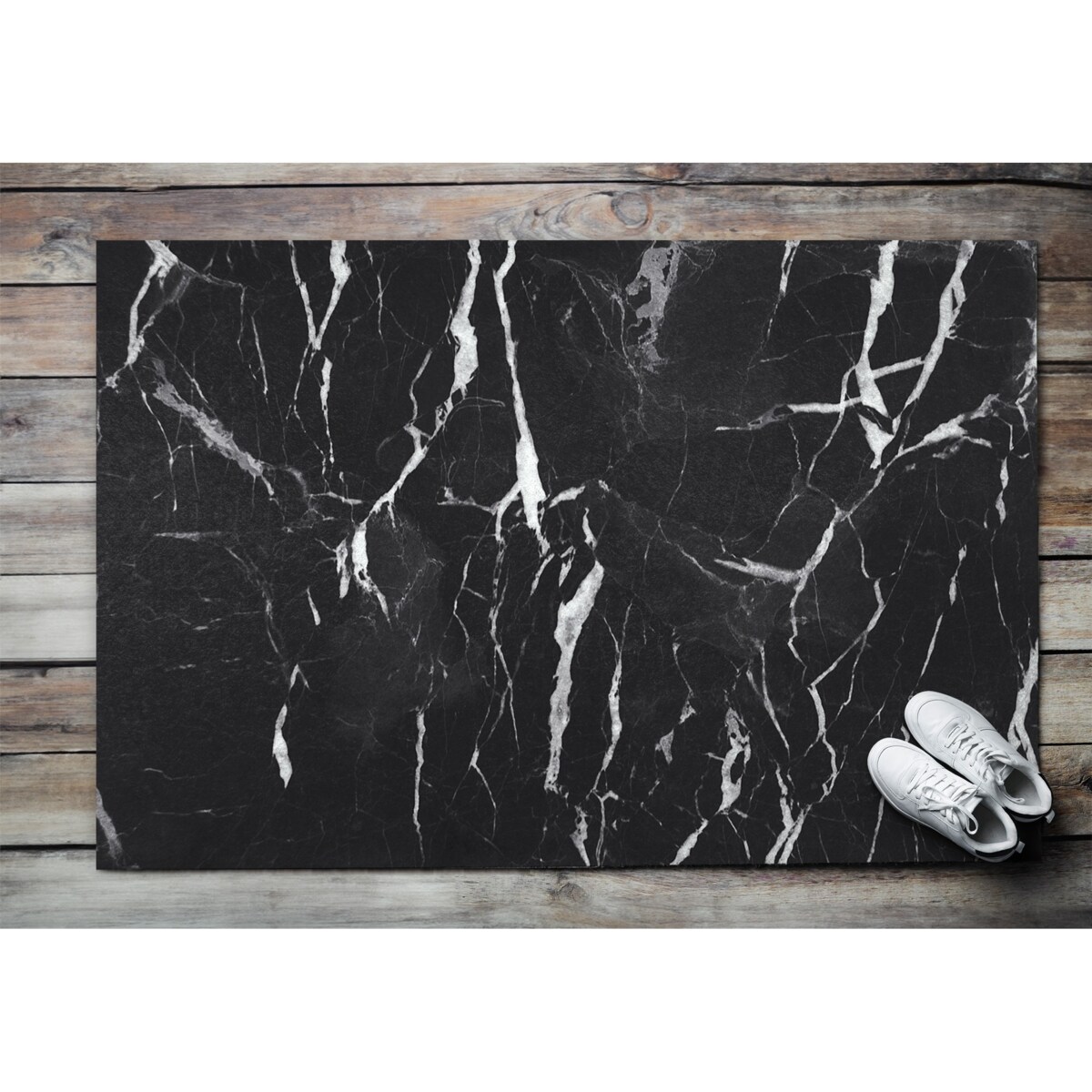 Wycieraczka zewnętrzna XXL Czarno-biały marmur 150x100cm