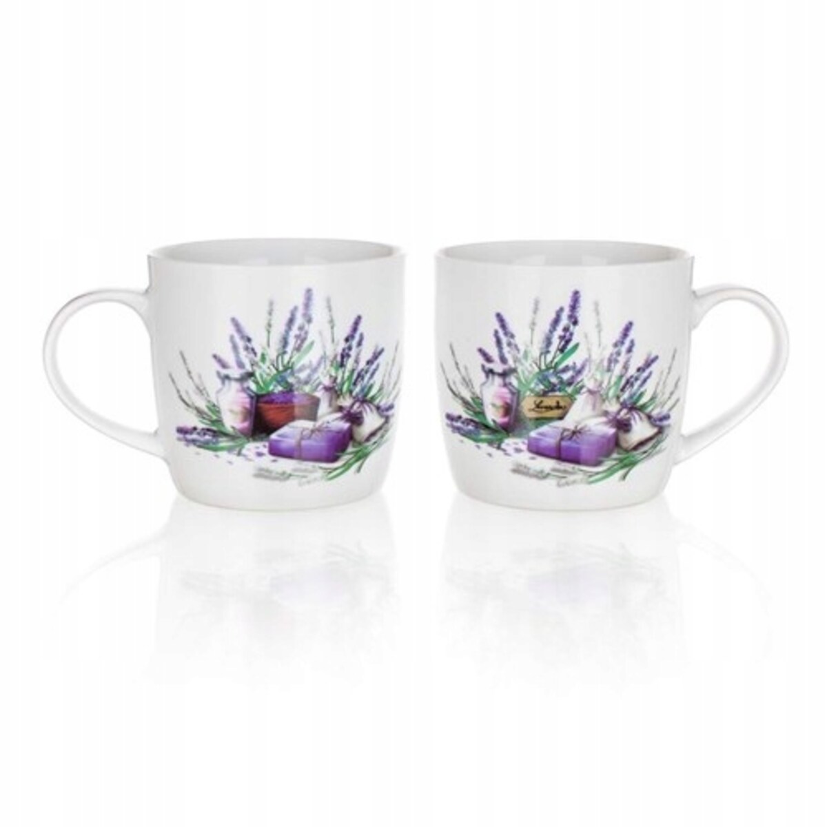 KUBEK ceramika 2x 360 ml lawenda kubków na herbatę święta prezent