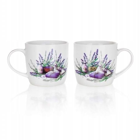 KUBEK ceramika 2x 360 ml lawenda kubków na herbatę święta prezent