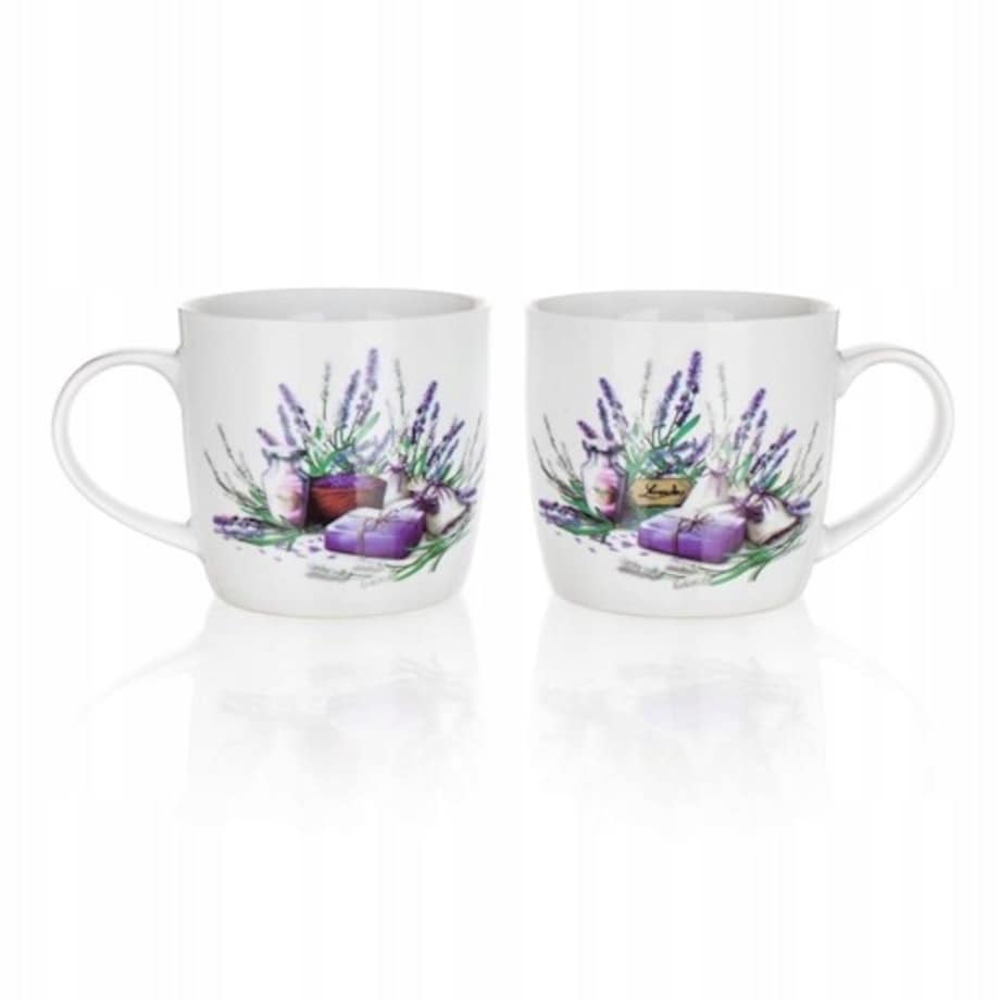 KUBEK ceramika 2x 360 ml lawenda kubków na herbatę święta prezent