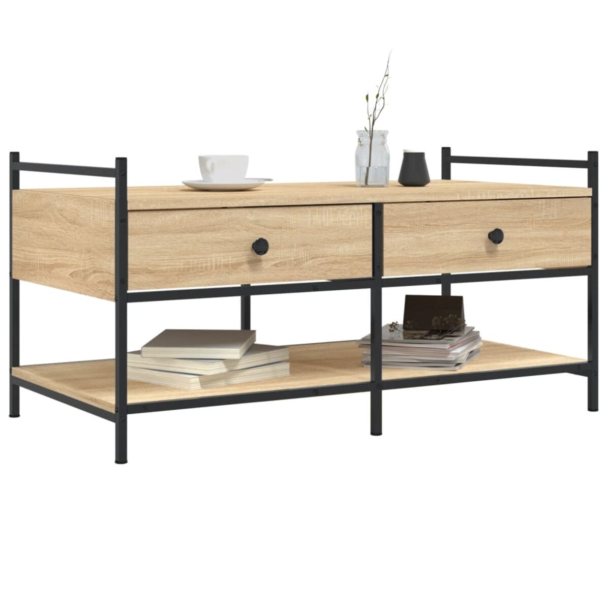 vidaXL Stolik kawowy, dąb sonoma, 99x50x50 cm, materiał drewnopochodny