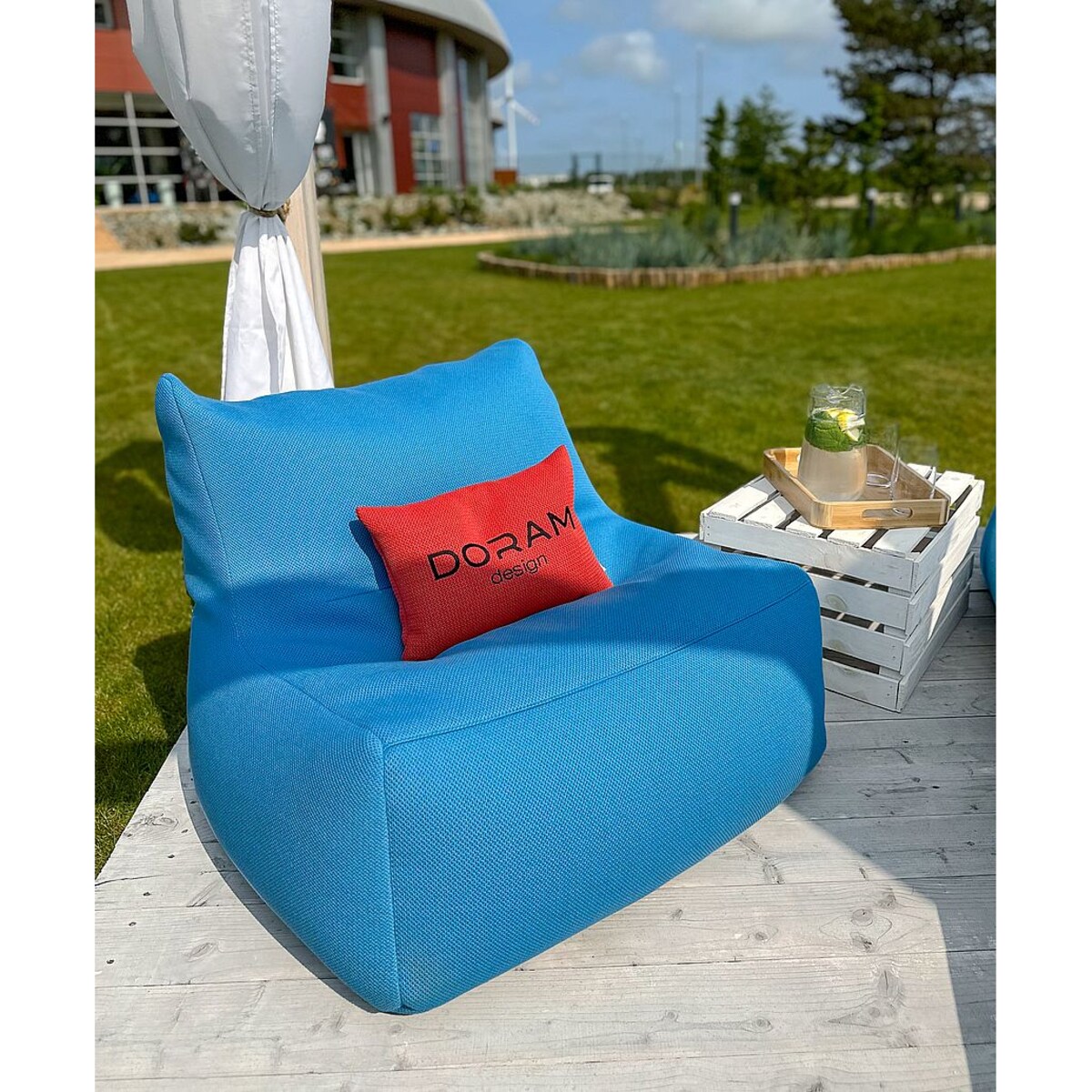 Fotel pufa basenowa blue