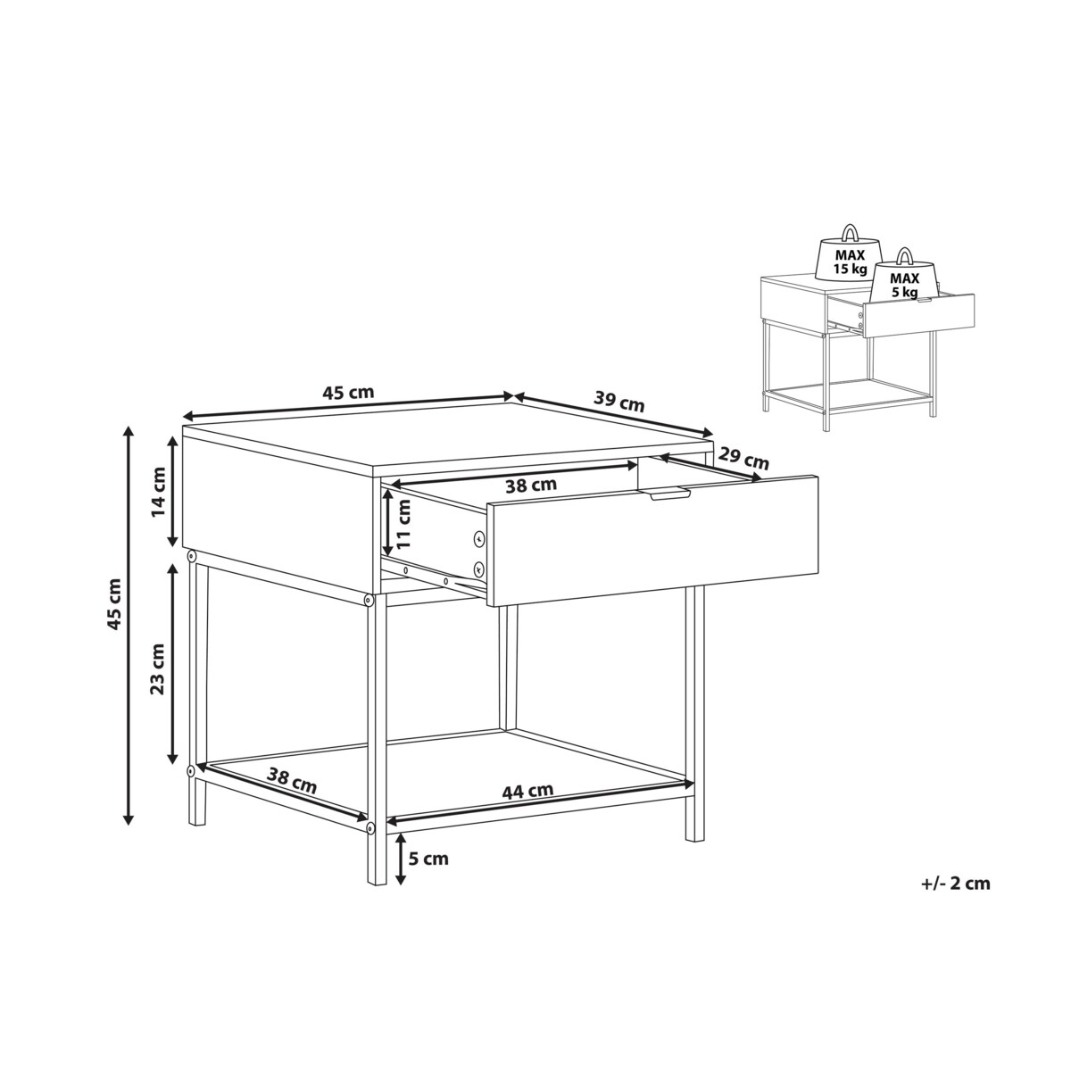 Stolik pomocniczy ciemne drewno BERKLEY
