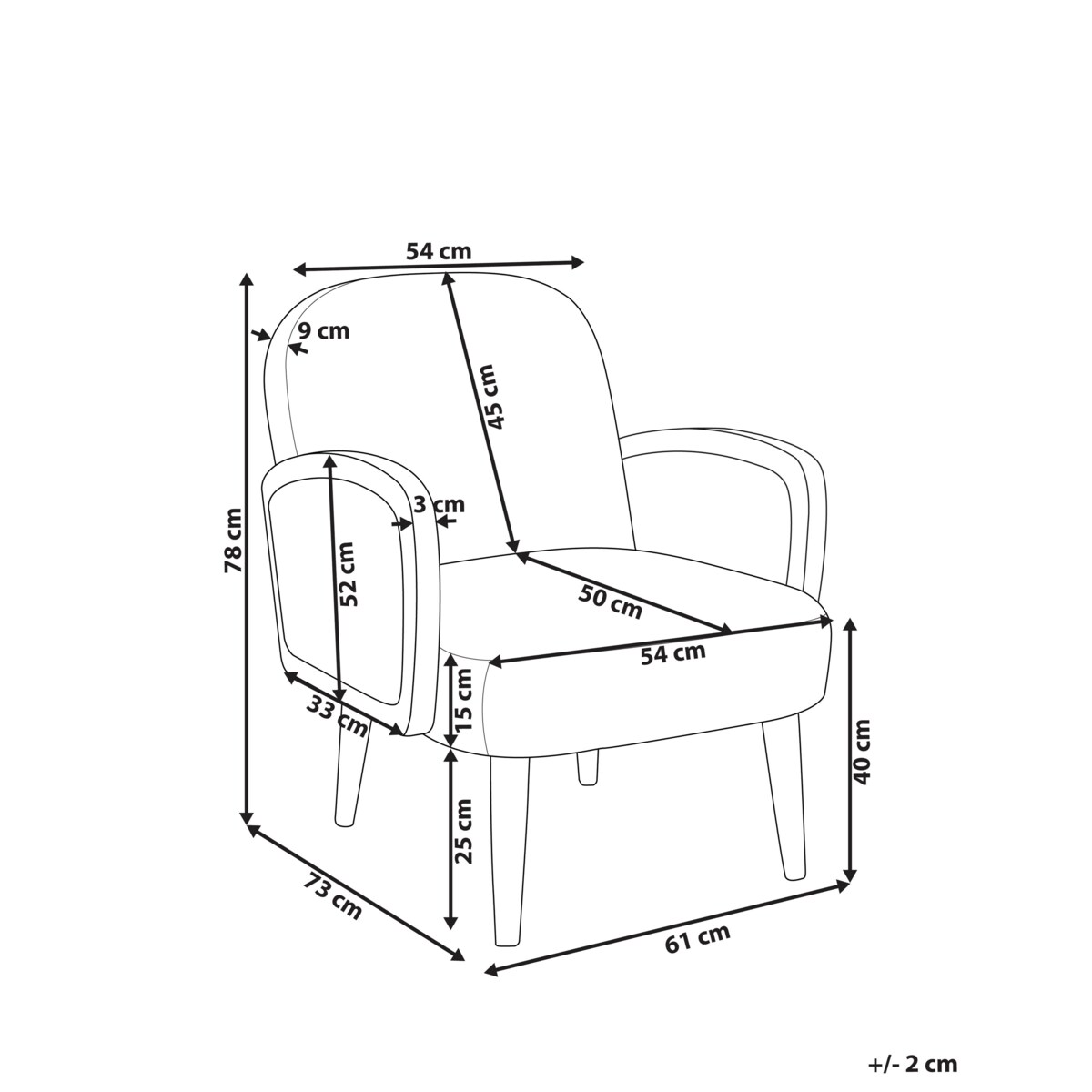 Tkanina Fotel Jasne drewno DVENBERG
