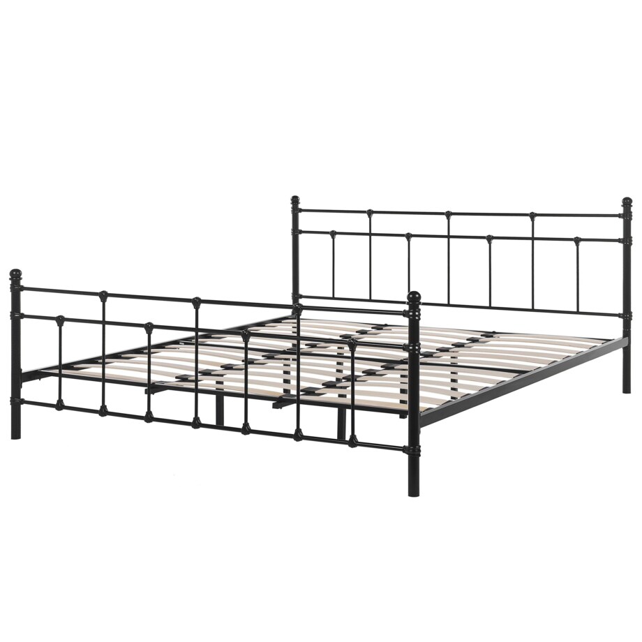 Łóżko metalowe 180 x 200 cm czarne LYNX