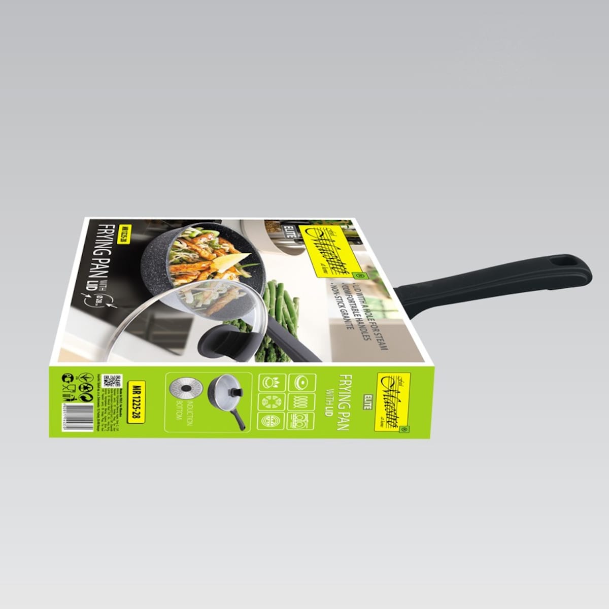 Maestro patelnia z powłoką granitową z pokrywką 24cm MR122524