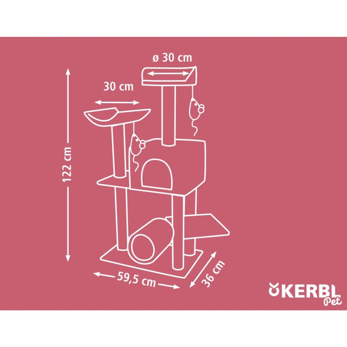 Kerbl Drzewko dla kota Safari Big, 122 cm, ciemnobrązowe