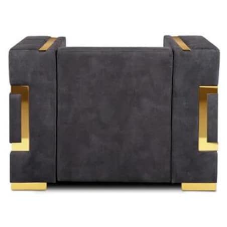 Kanapa Sofa Glamour Jednoosobowa Do Salonu Czarna Złota PALLAZO 1S