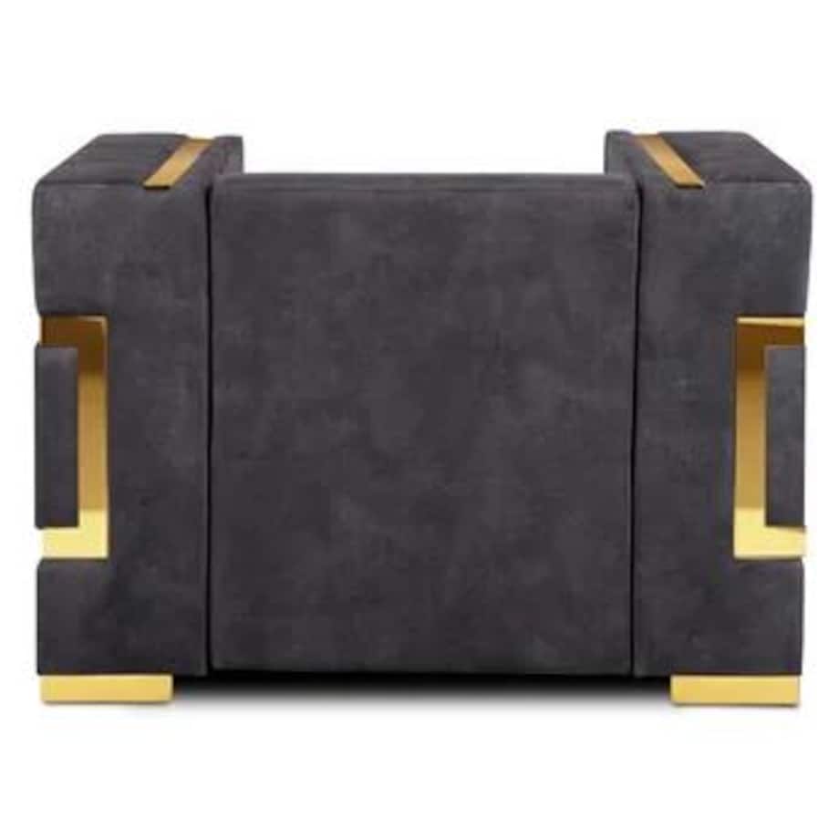 Kanapa Sofa Glamour Jednoosobowa Do Salonu Czarna Złota PALLAZO 1S