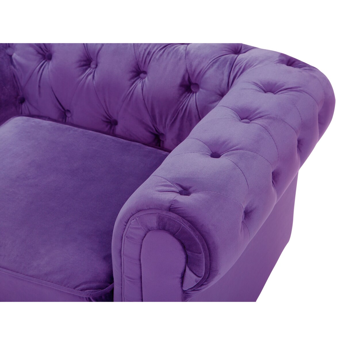 Fotel welurowy fioletowy CHESTERFIELD
