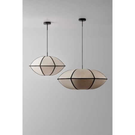 Komplet 2 lamp wiszących lniano-czarnych Patraix