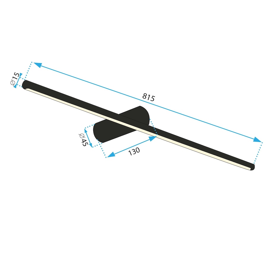 Kinkiet Led App1343-W 80Cm Czarny, Metal