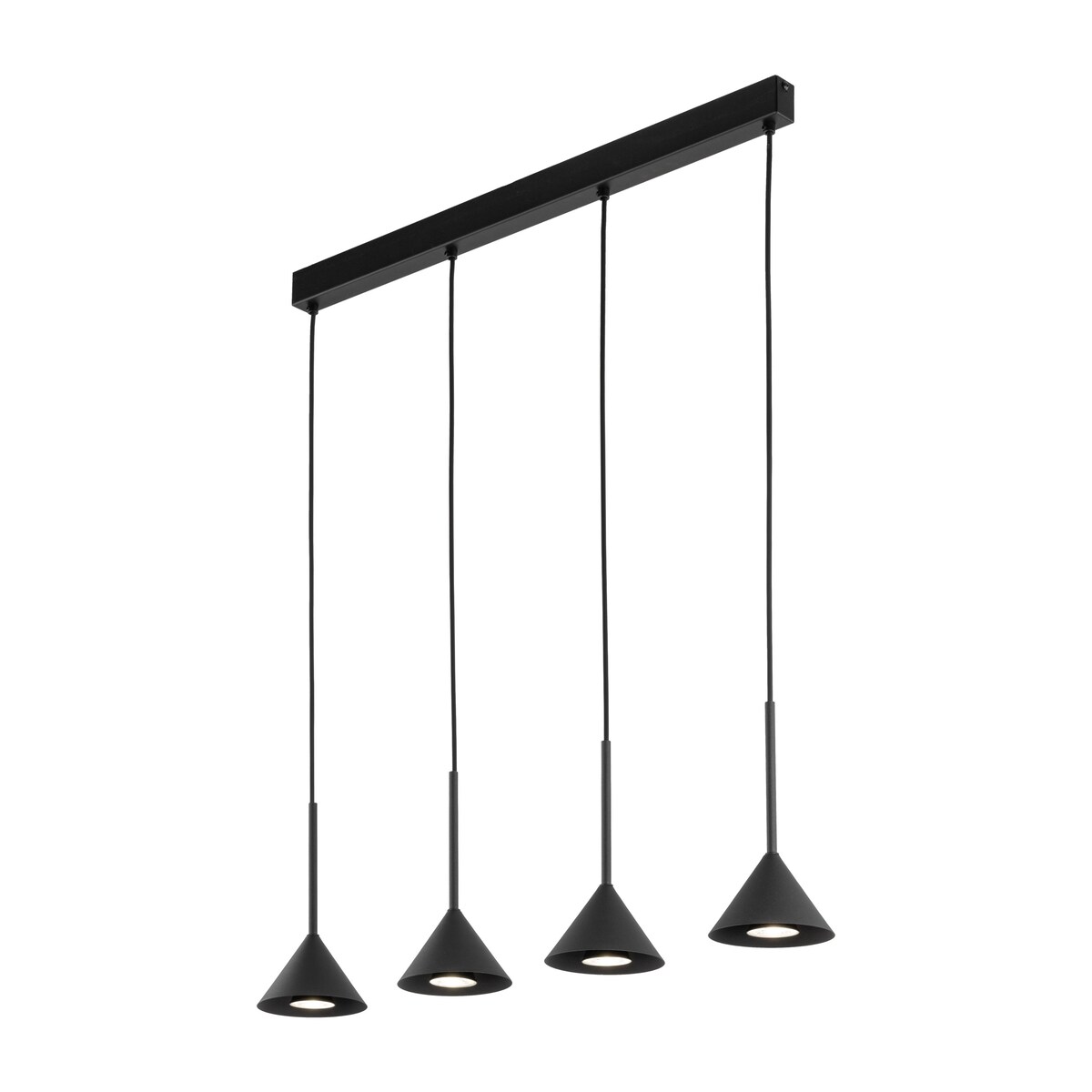 Lampa wisząca TK Lighting CONO BLACK MINI 10305 czarna 4xGU10 regulowana wysokość nowoczesna do kuchni i salonu