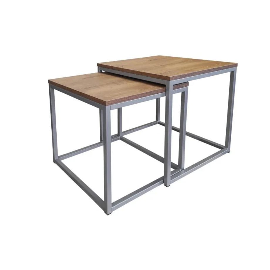 Stolik kawowy 2w1 CUBE orzech/srebrny