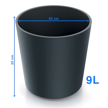 Doniczka Donica Ogrodowa 25 Cm Okrągła Na Taras Do Ogrodu Domu Antracytowa