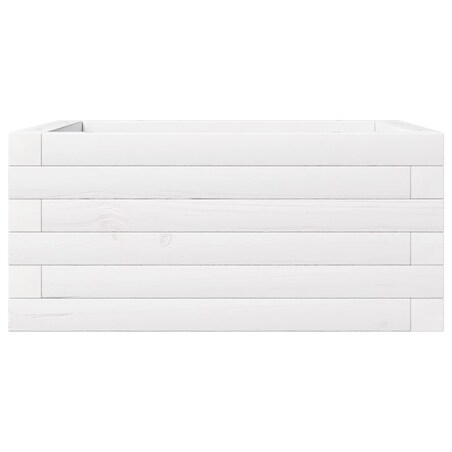 vidaXL Donica ogrodowa, biała, 50x50x23 cm, lite drewno sosnowe