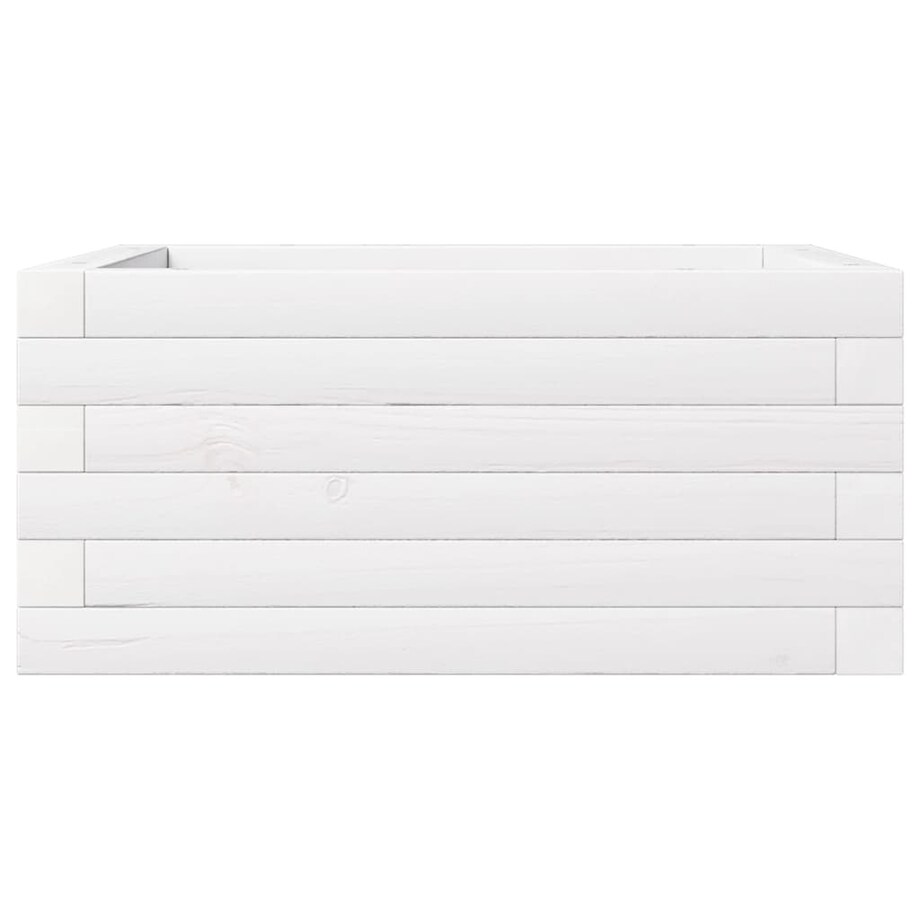 vidaXL Donica ogrodowa, biała, 50x50x23 cm, lite drewno sosnowe