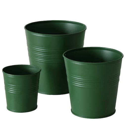 Donice ogrodowe cynkowe LINGO, zewnętrzne, 3 sztuki